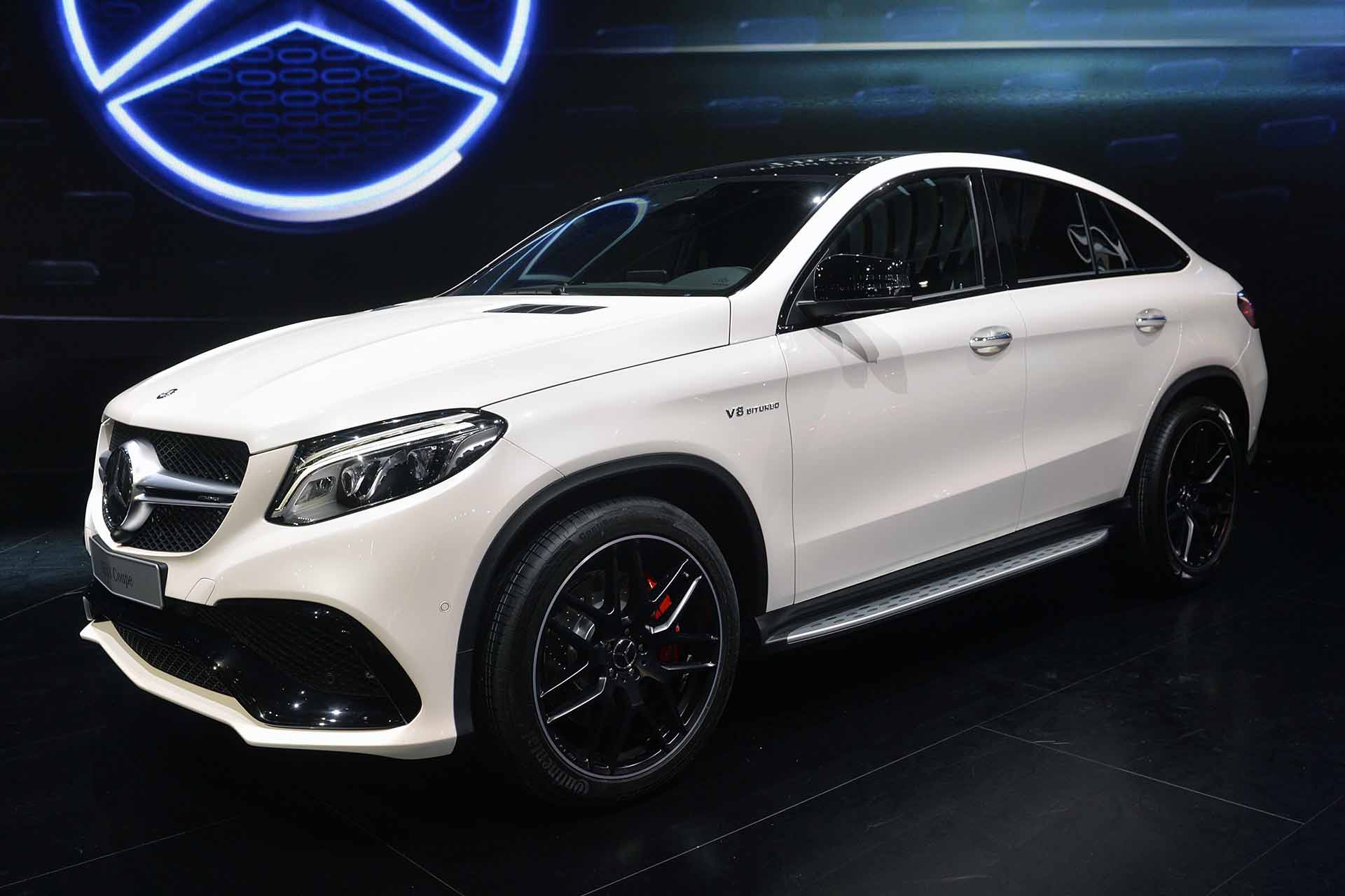 Скачать mercedes-benz gle, coupe, 2016, белый, вид сбоку обои на рабочий стол