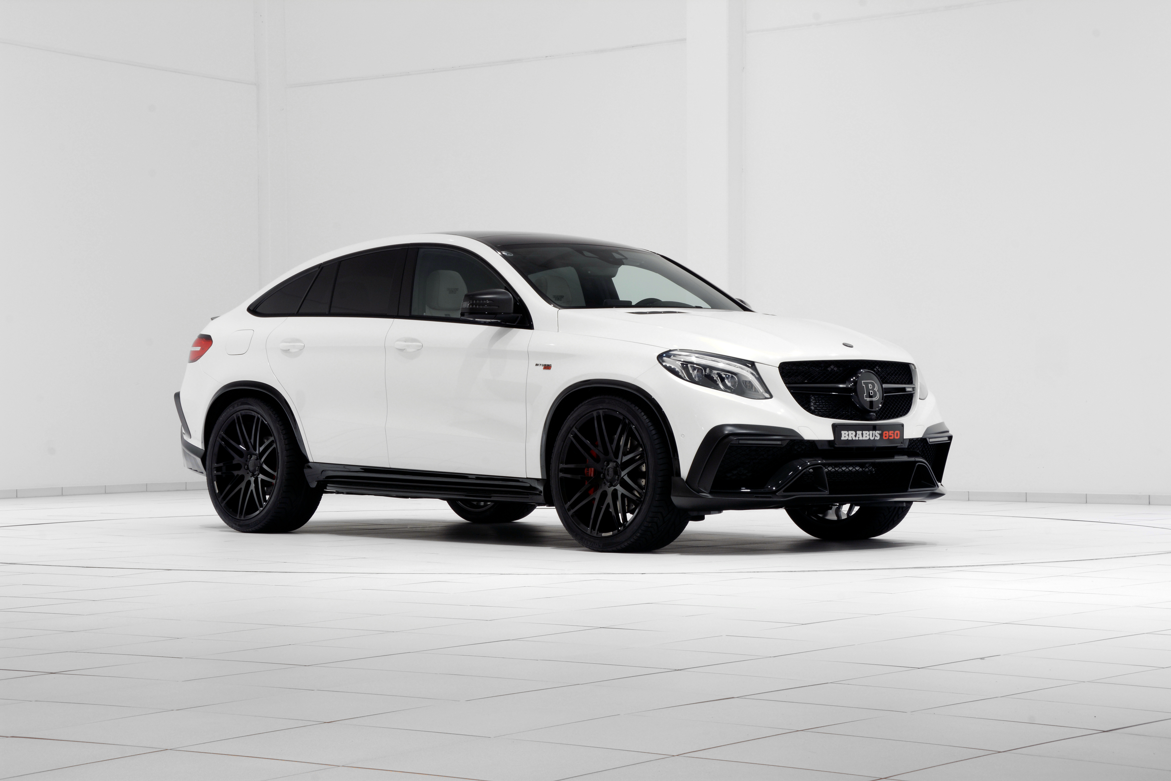 Скачать mercedes-benz, gle-class, brabus, amg, белый, вид сбоку обои на рабочий стол