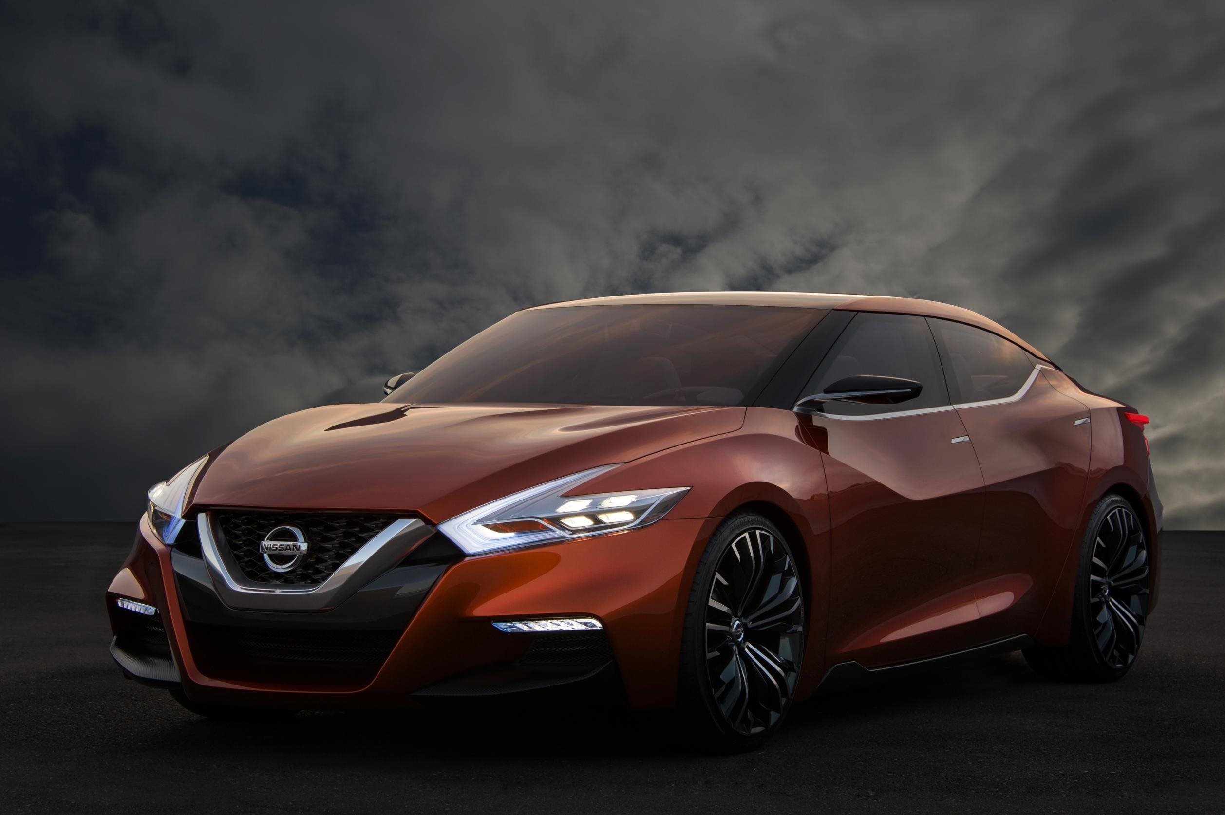 Скачать nissan, sport sedan concept, cars, front view обои на рабочий стол