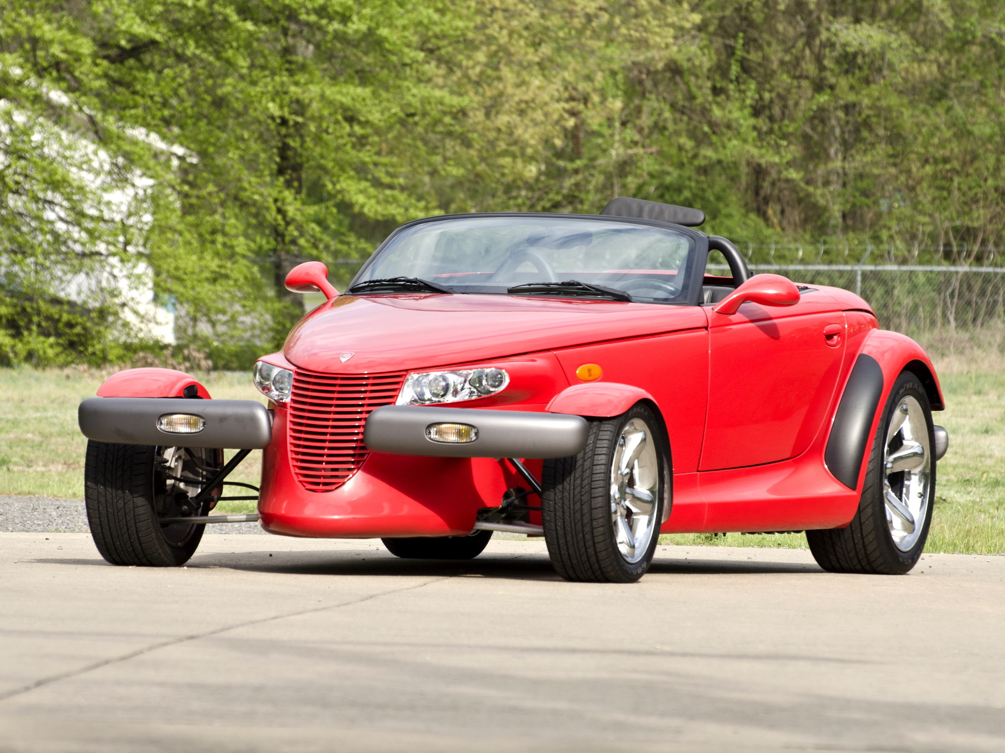 Скачать plymouth prowler, красный, plymouth, ретро обои на рабочий стол