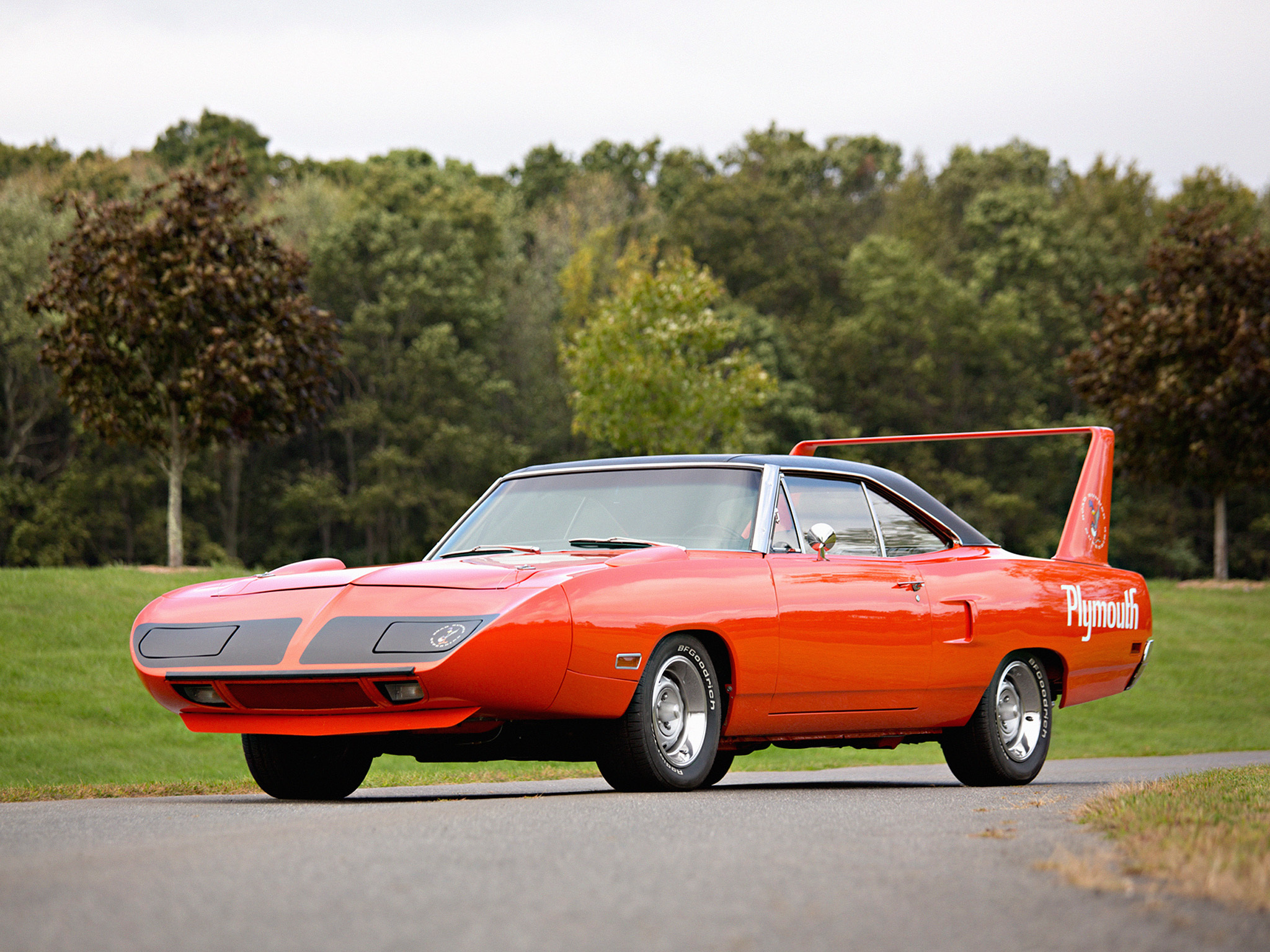 Скачать plymouth, road runner, superbird, muscle car, красный обои на рабочий стол