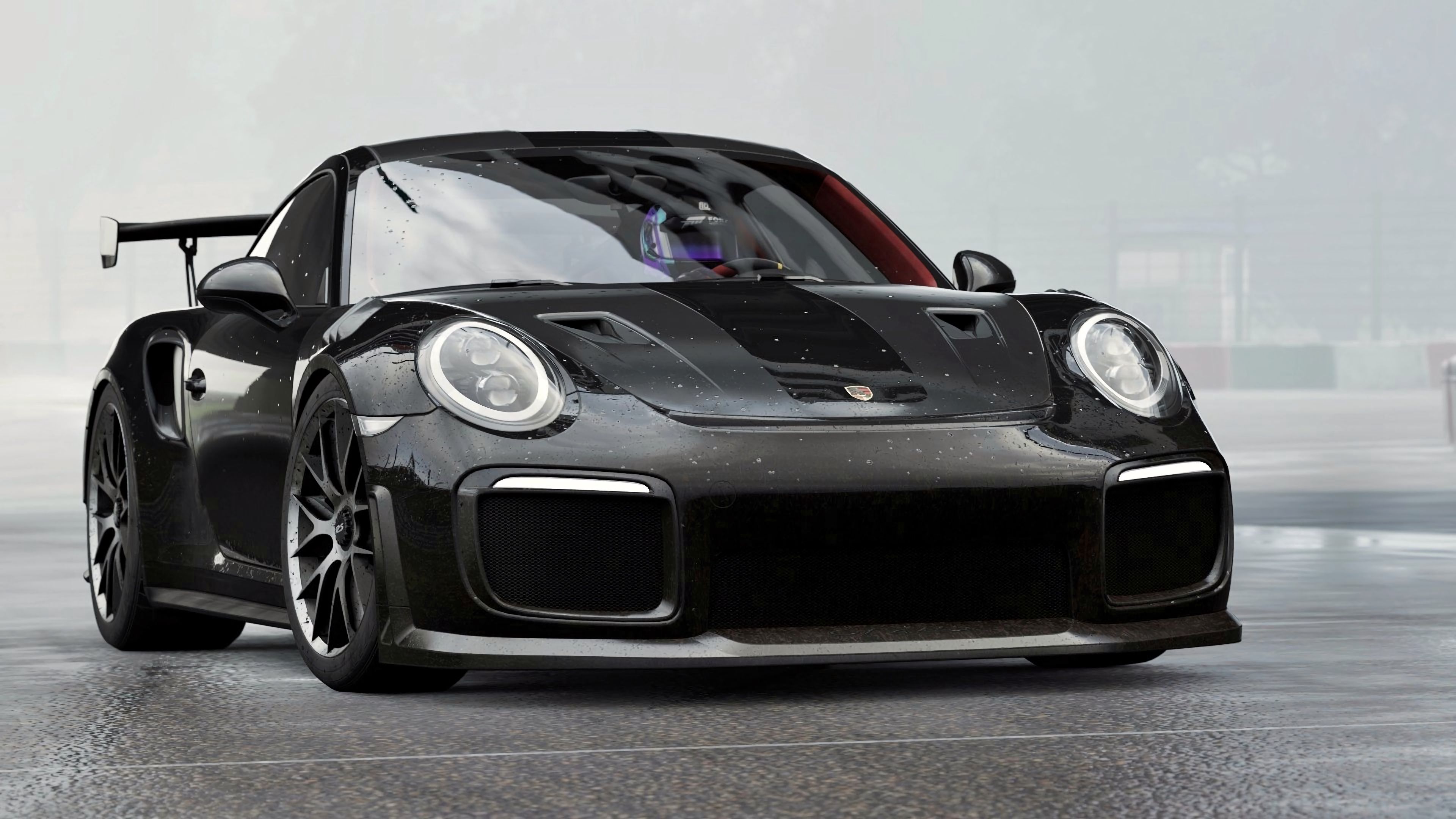 Скачать porsche 911 gt2 rs, porsche 911, porsche, спорткар, гонка, черный обои на рабочий стол