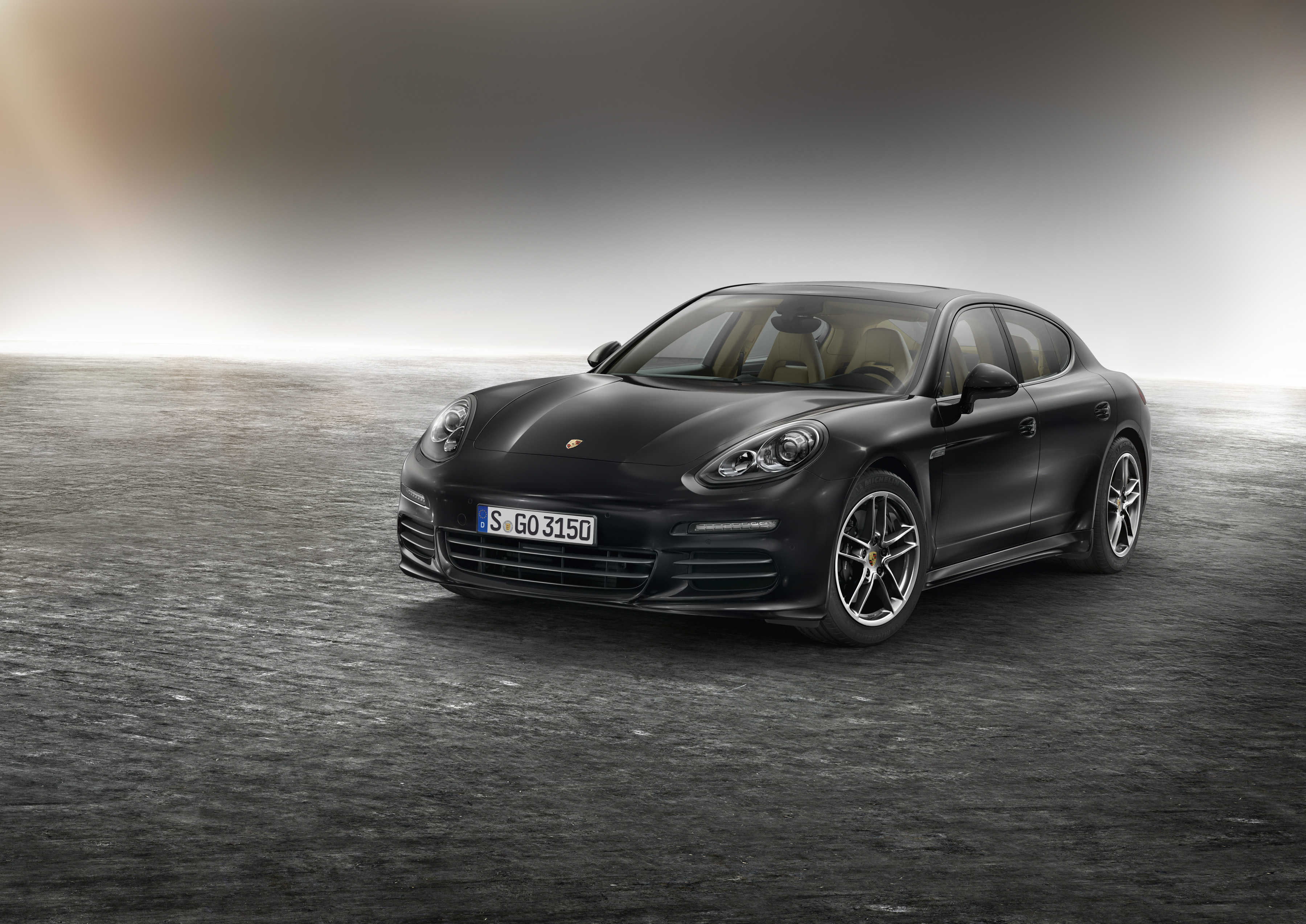 Скачать porsche, panamera, edition, 970, черный, вид сбоку обои на рабочий стол