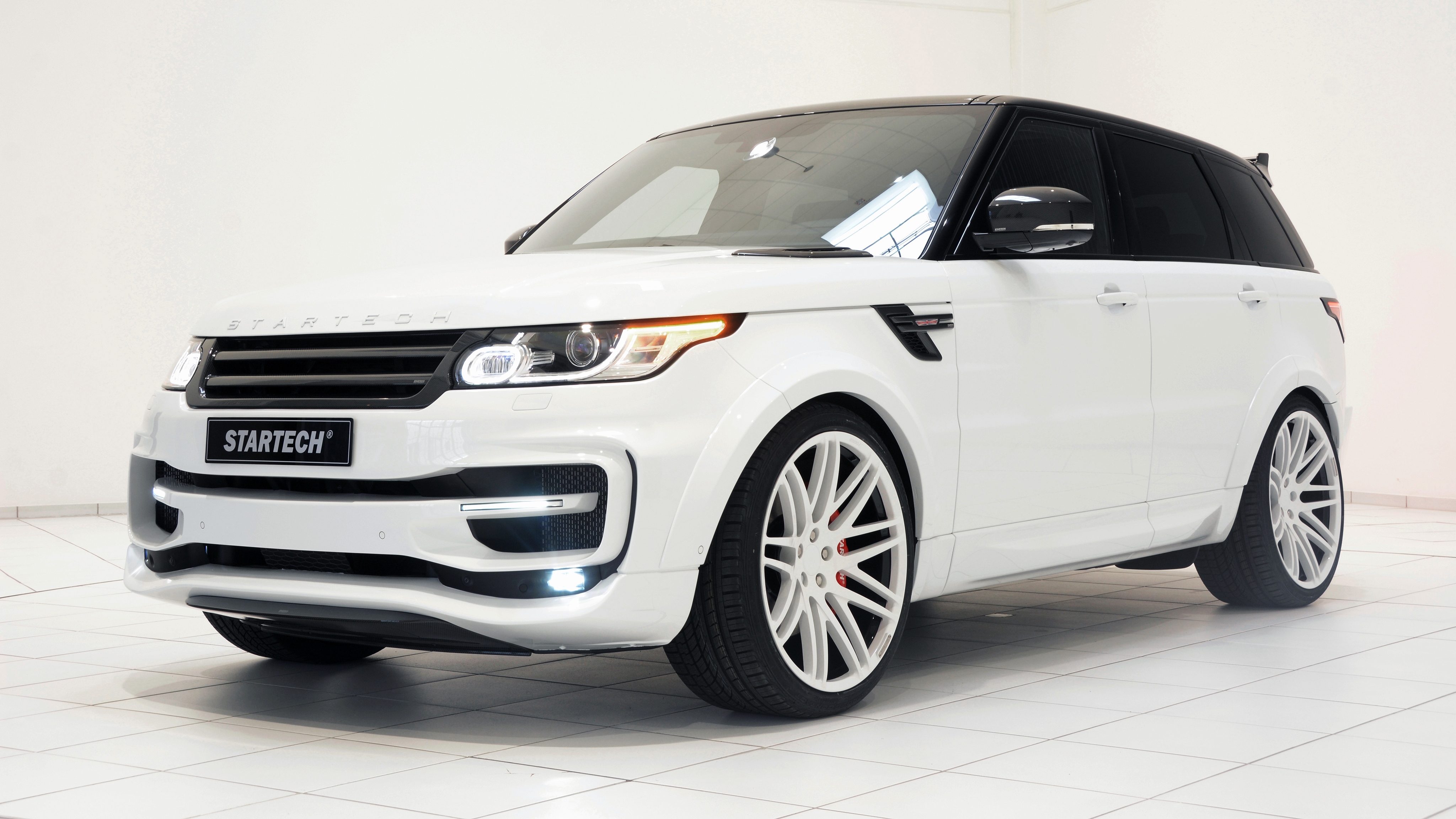 Скачать range rover, 2014, startech, белый, вид сбоку обои на рабочий стол