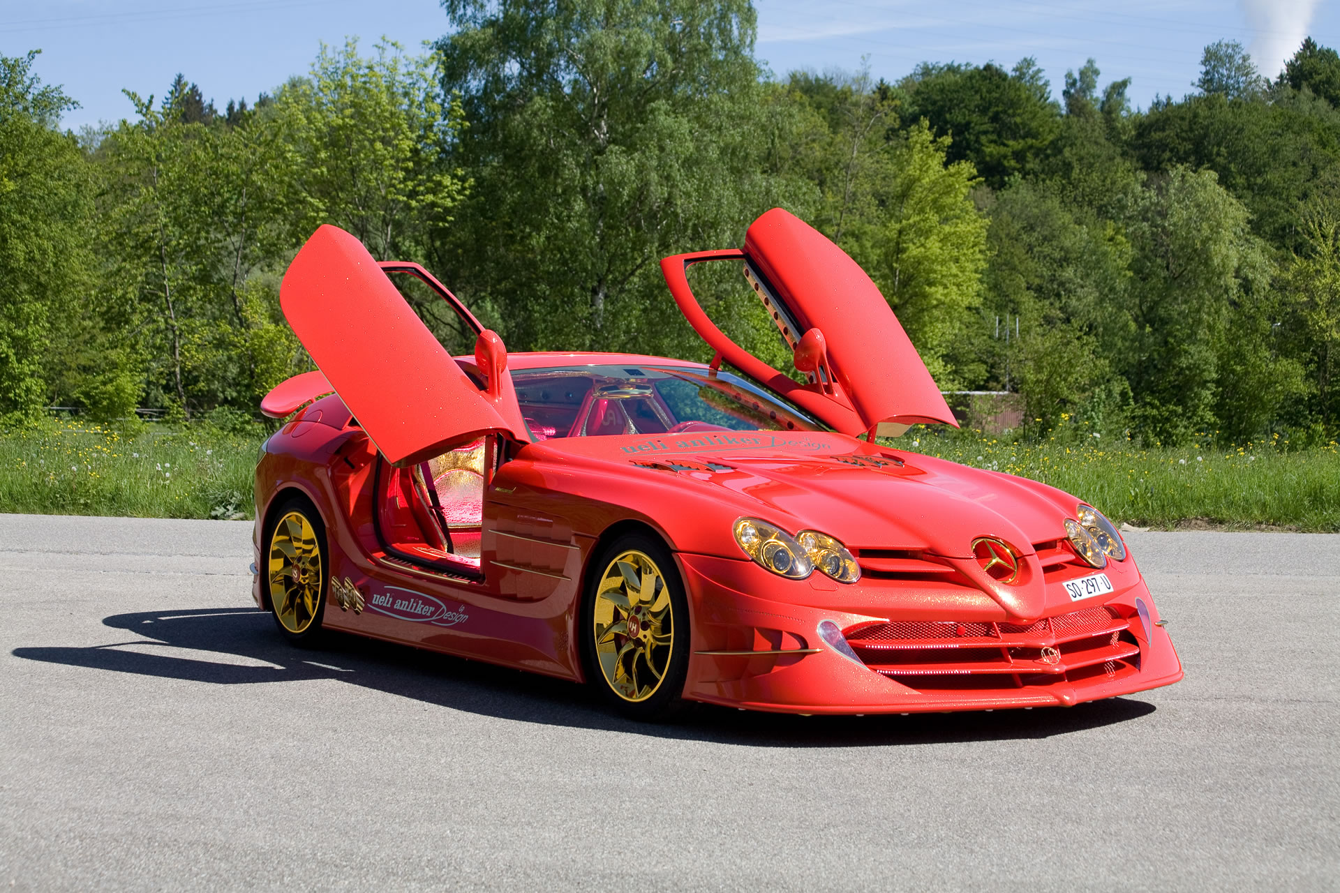 Скачать slr mclaren, 999, 2011, mercedes-benz, red gold dream ueli anliker обои на рабочий стол