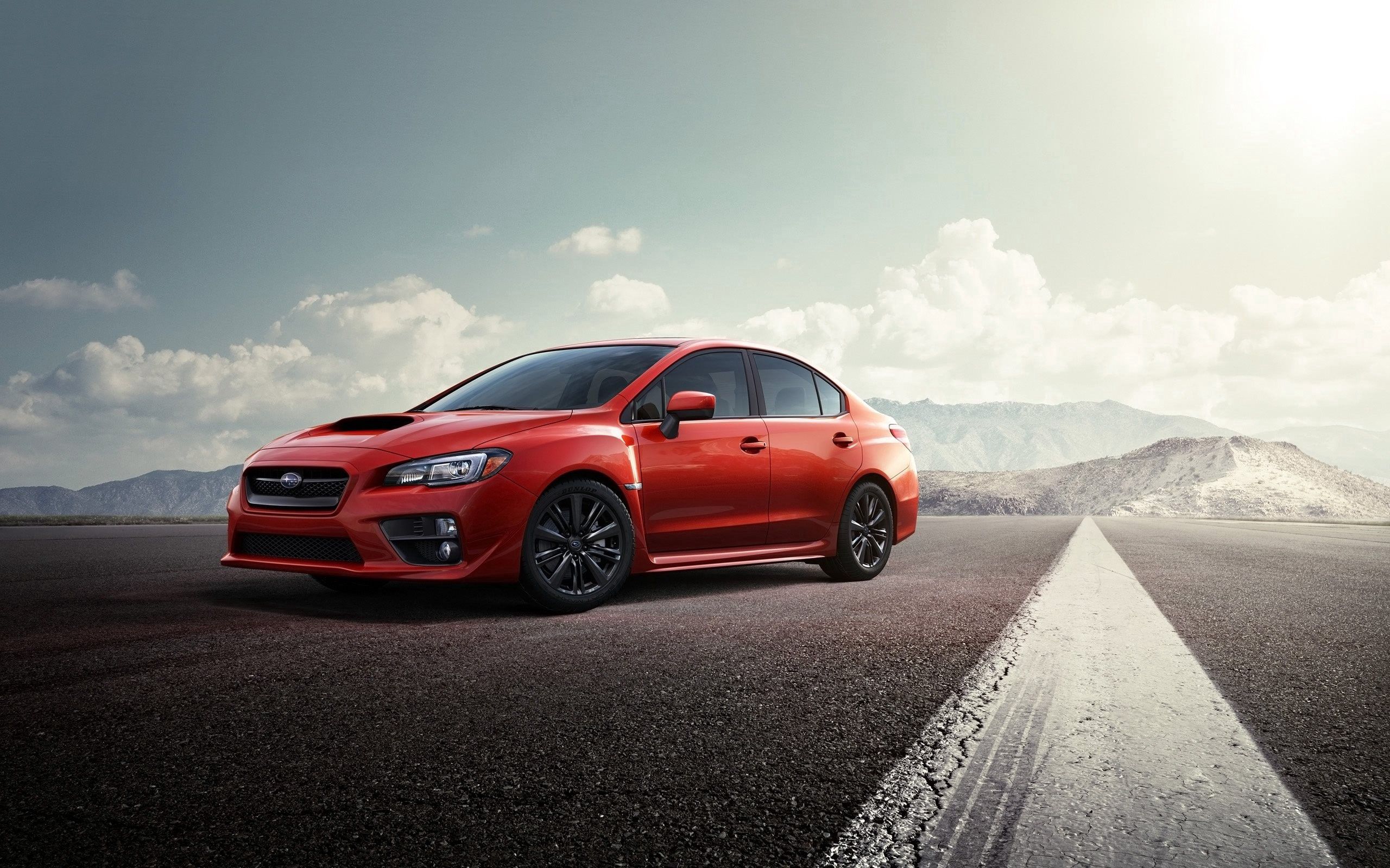 Скачать subaru impreza, wrx sti, 2015, красный, трасса обои на рабочий стол