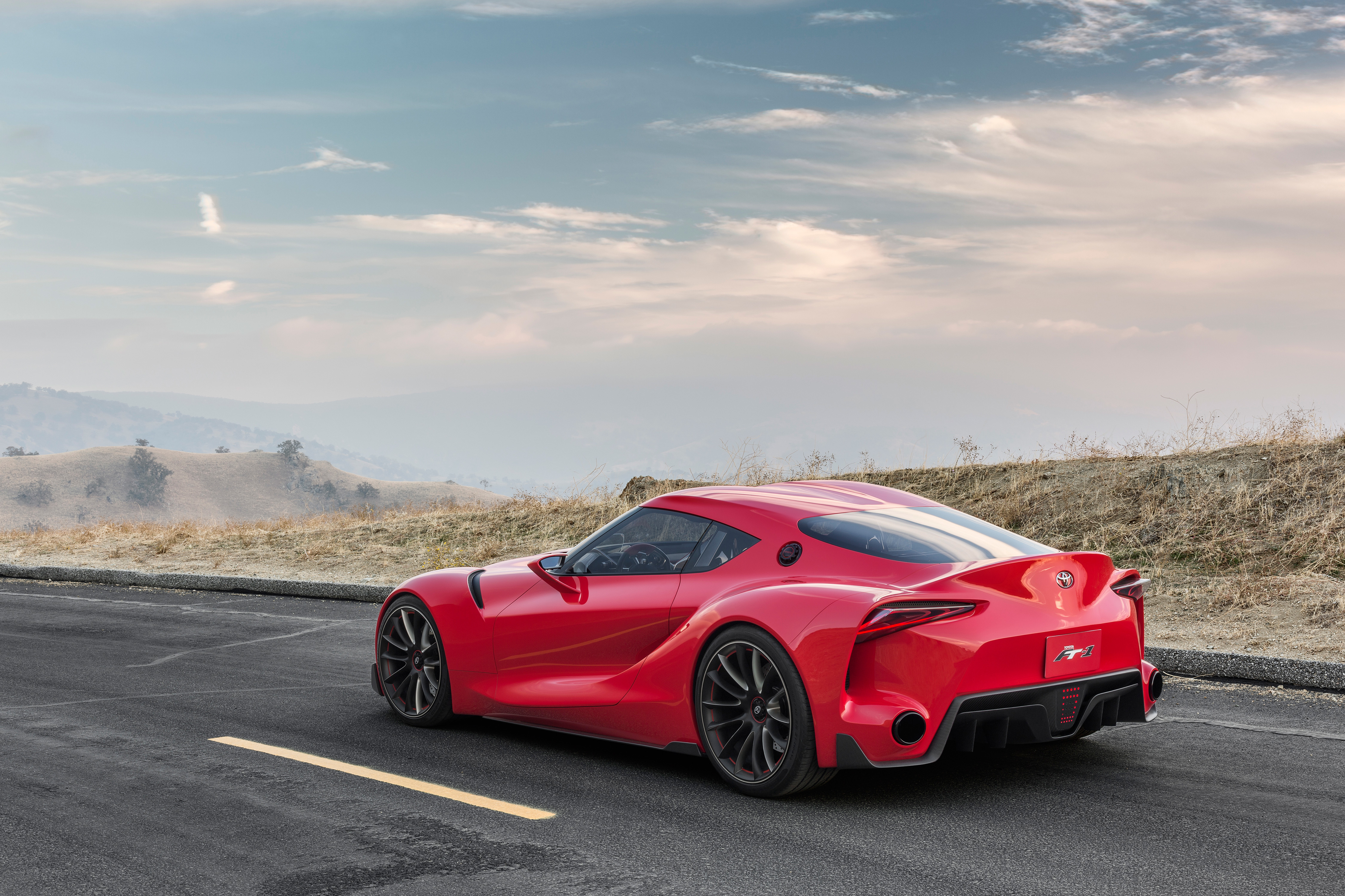 Скачать toyota, ft-1, красная, машина, вид сбоку обои на рабочий стол