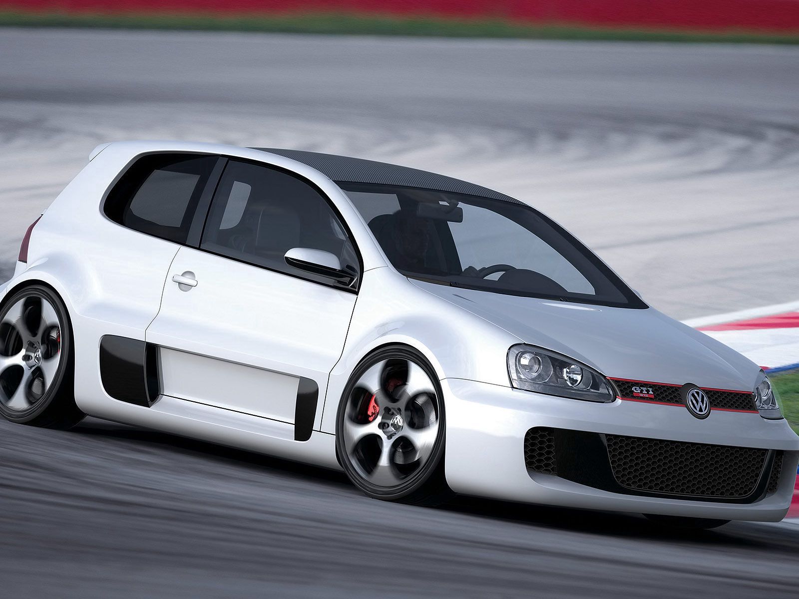 Скачать volkswagen, vw golf gti w12 650, concept, вид сбоку, 2007, volkswagen golf обои на рабочий стол