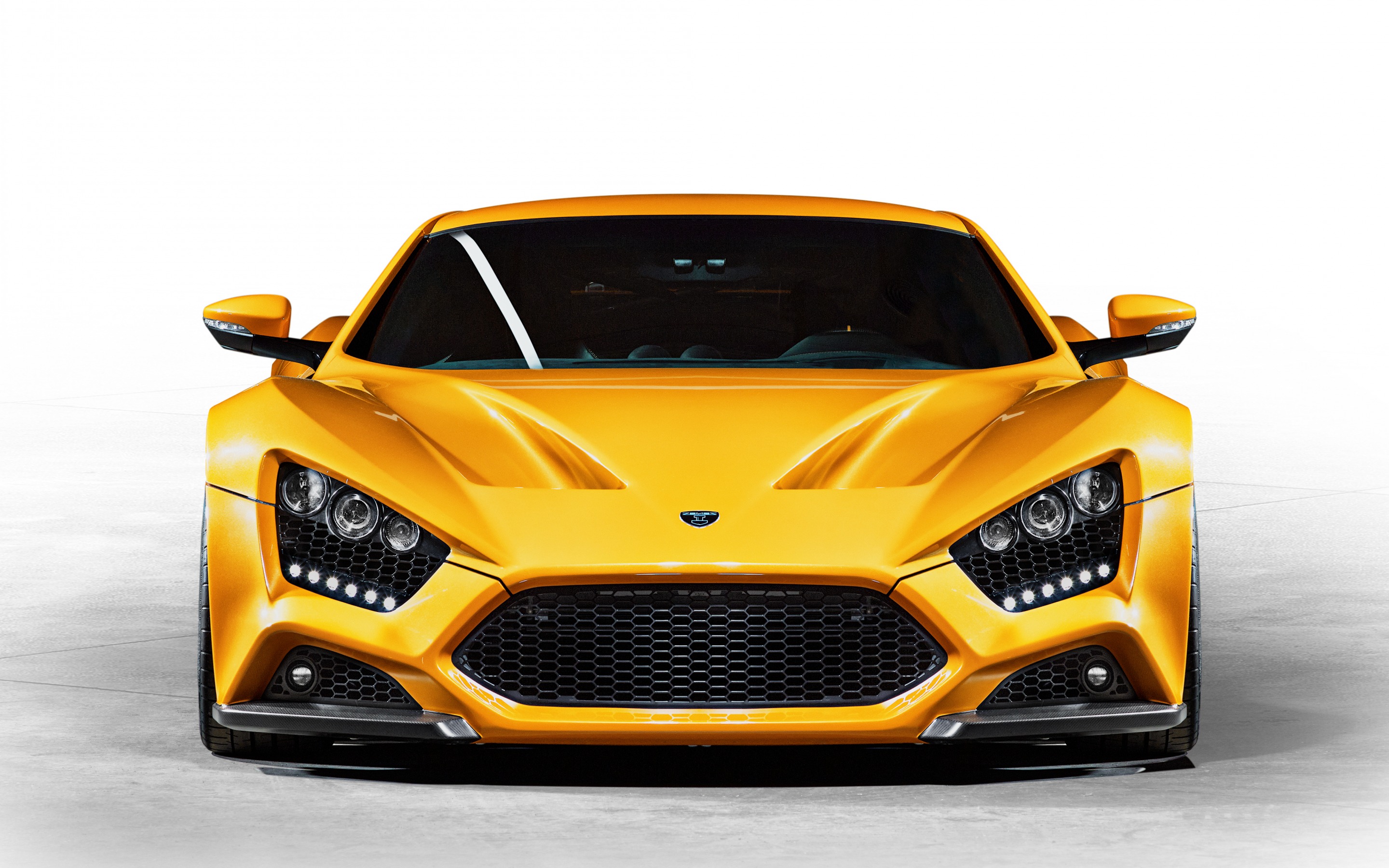 Скачать zenvo, st1, желтый, вид спереди обои на рабочий стол