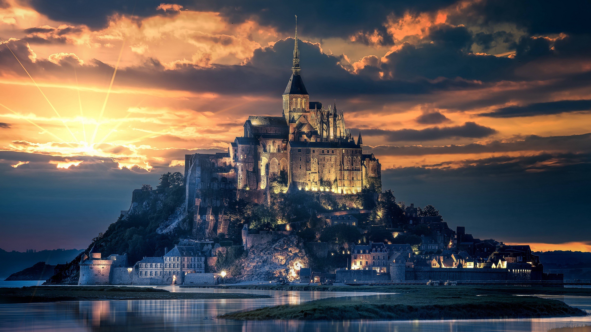 Скачать Mont Saint-Michel обои на рабочий стол