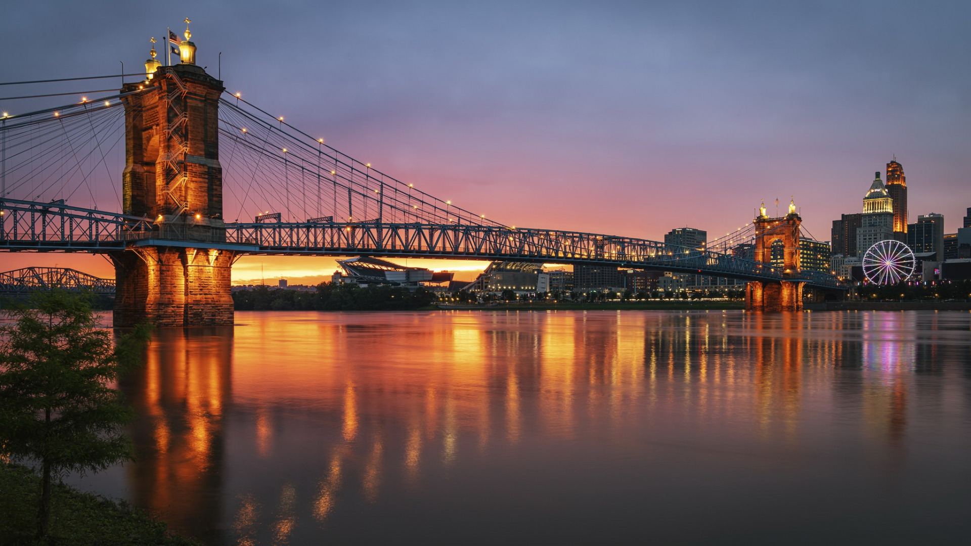 Скачать Roebling Suspension Bridge обои на рабочий стол