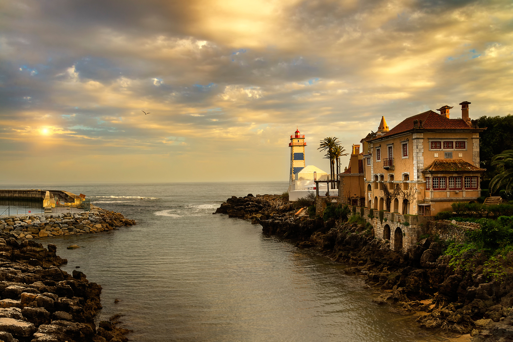 Скачать santa marta lighthouse museum, португалия, здания обои на рабочий стол