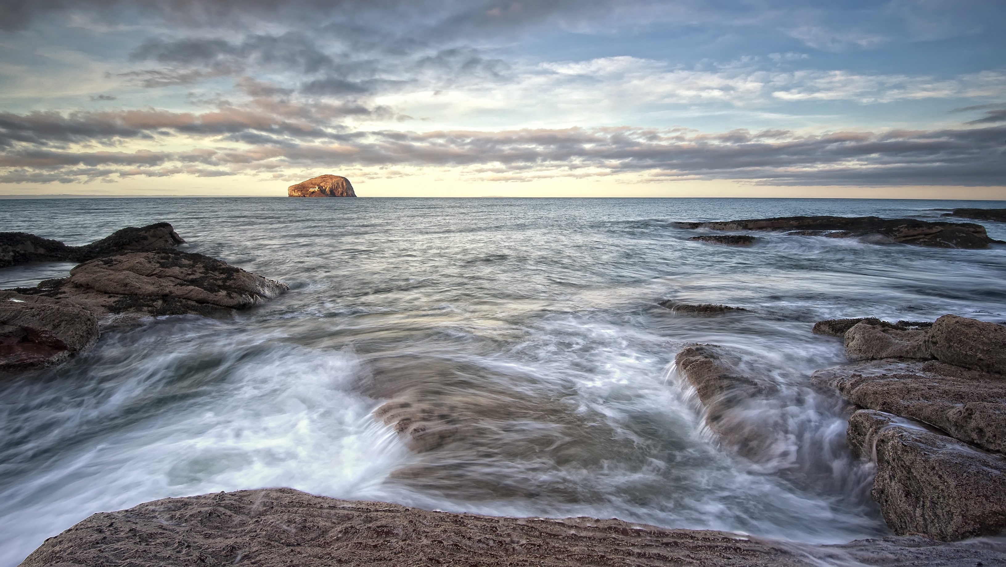 Скачать побережье, шотландия, пейзаж, north berwick, природа обои на рабочий стол