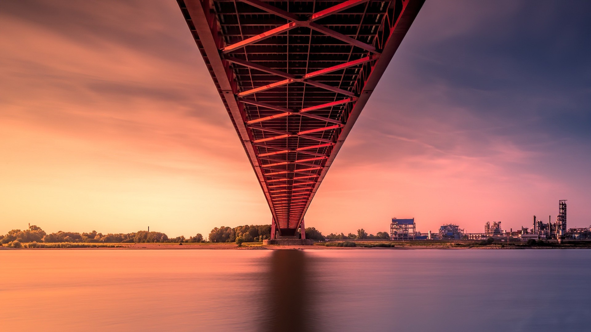 Скачать Rhine bridge Emmerich обои на рабочий стол