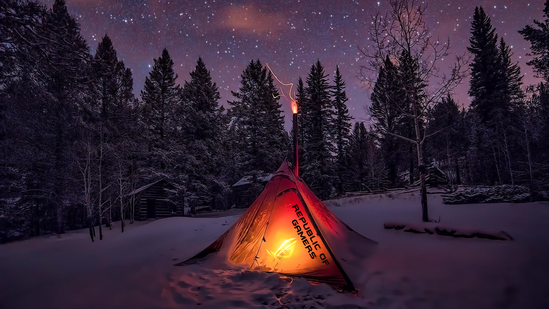 Скачать ROG Winter Tent обои на рабочий стол